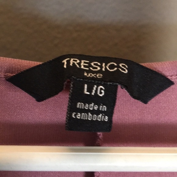 Tresics twisted strap shirt dress tunic mauve Sz L - Picture 3 of 3